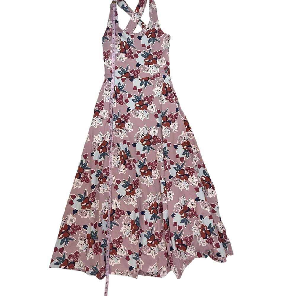 Pact Organic Cotton Fit & Flare Maxi Dress Small Fresh Flora Lavender Haze - Picture 11 of 11